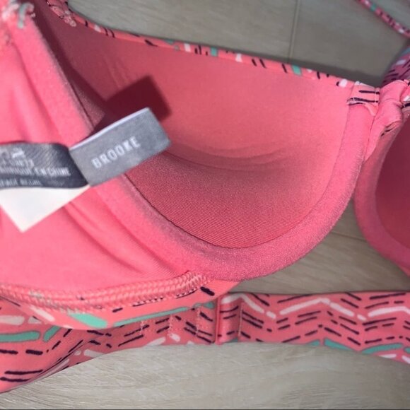 Aerie Bikini Top Size 34B Coral Pink Swimwear Push Up Underwire Bra “Brooke” - Picture 5 of 8